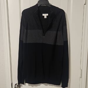Calvin Klein Men's Zip-Up Sweater in Black and Gray